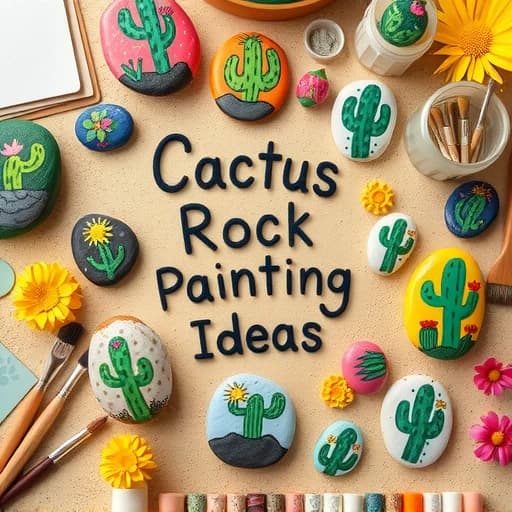 Cactus Rock Painting Ideas featured image